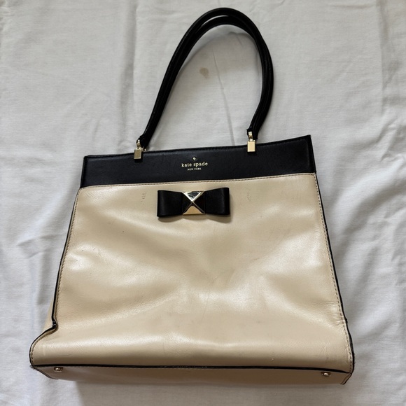 Kate Spade Fulton Bow Terrace Large Shoulder Bag Handbag Tote Classic Designer - Picture 1 of 10